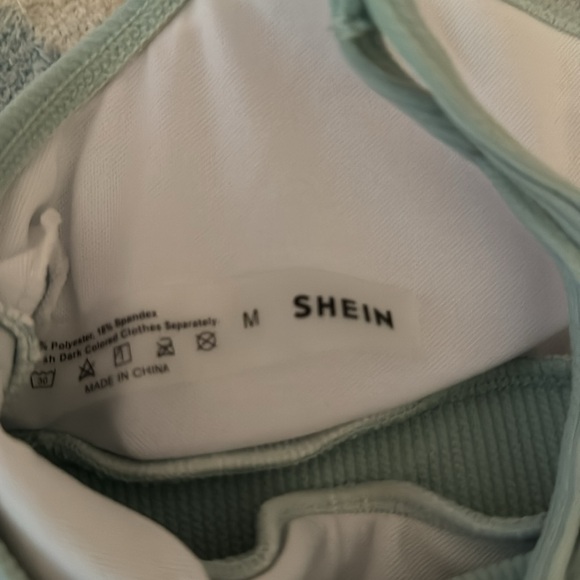 Ribbed High Waisted Bikini Adjustable Straps Swimsuit SHEIN Cheeky Bathing Suit - Picture 3 of 3